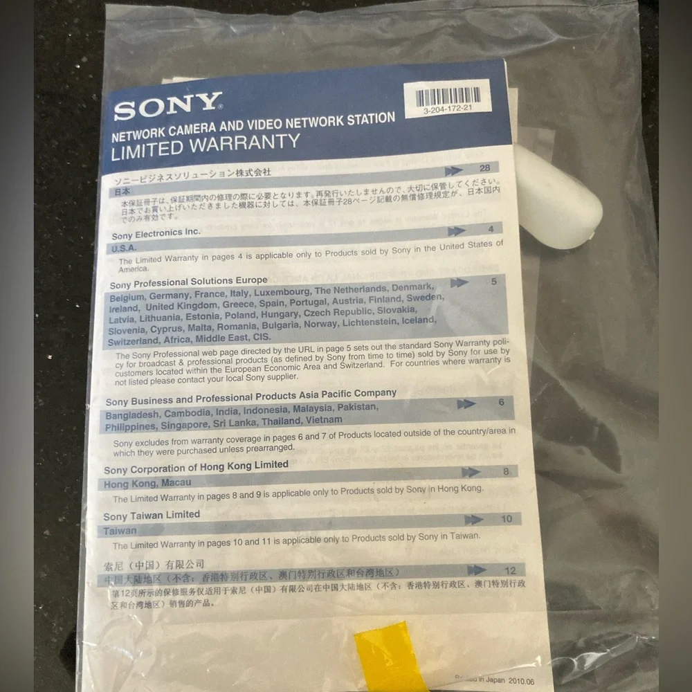 NWT Sony SNC-CS50N Network Surveillance Camera Box And Manuals Included